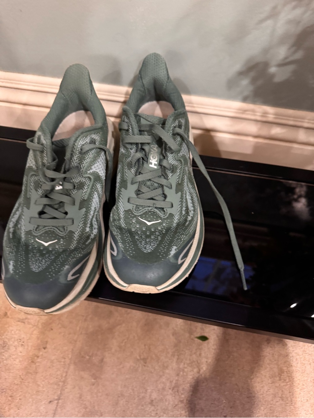Kids Hoka Sneakers in Sage Green